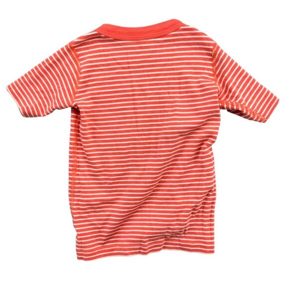 Hannah Andersson Moon and Back Pajama Set Unisex Kids Orange White Stripe Sz 6-7 - Picture 3 of 7